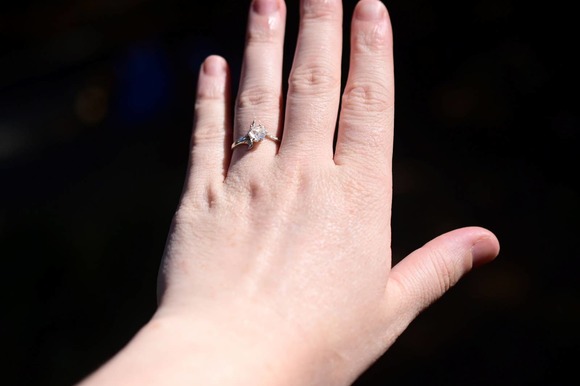 Raw Diamond Engagement Ring, Rough Uncut Diamond, White Diamond, Natural - Picture 10 of 10